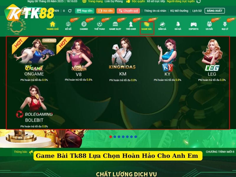 game bài tk88 lựa chọn hoàn hảo cho anh em